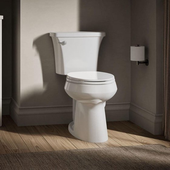 Kohler Highline handicap height toilet for seniors - chair height ADA elongated toilet installed in Prescott AZ